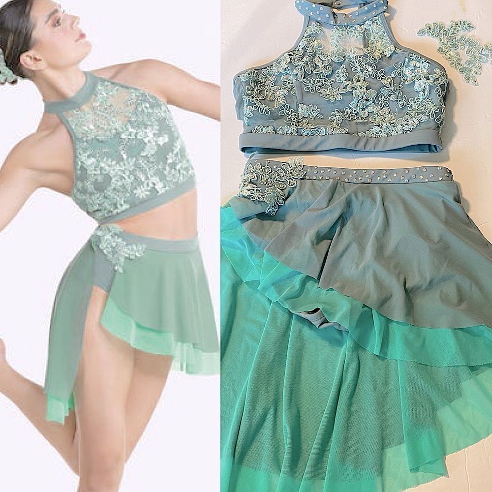 Revolution custom solo Dance Power Love RC24589 2 piece lyrical costume green LC